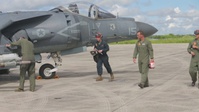 New Tricks For An Old Dog: Marines with VMA-223 load Air-to-Air missiles onto Harriers (B-ROLL)