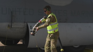 VMGR-152 and VMM-268 conduct aerial refueling during Exercise Pitch Black 22 (B-Roll)