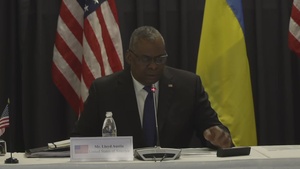 Austin Delivers Opening Remarks at 5th Ukraine Defense Contact Group Meeting