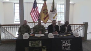 Aug. 30, 2022 signing of Intergovernmental Support Agreement - Fort Riley and USD 475