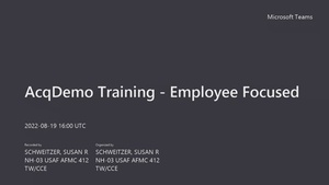 Edwards AFB Brief: AcqDemo Training - Employee Focused