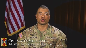 Suicide Prevention Month Chaplain Cpt. Malik Shakoor