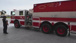 36th Civil Engineer Squadron firefighters conduct fire response proceedures