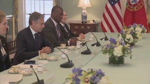 Secretary of State Antony J. Blinken meets with Portuguese Foreign Minister Joao Gomes Cravinho at the Department of State