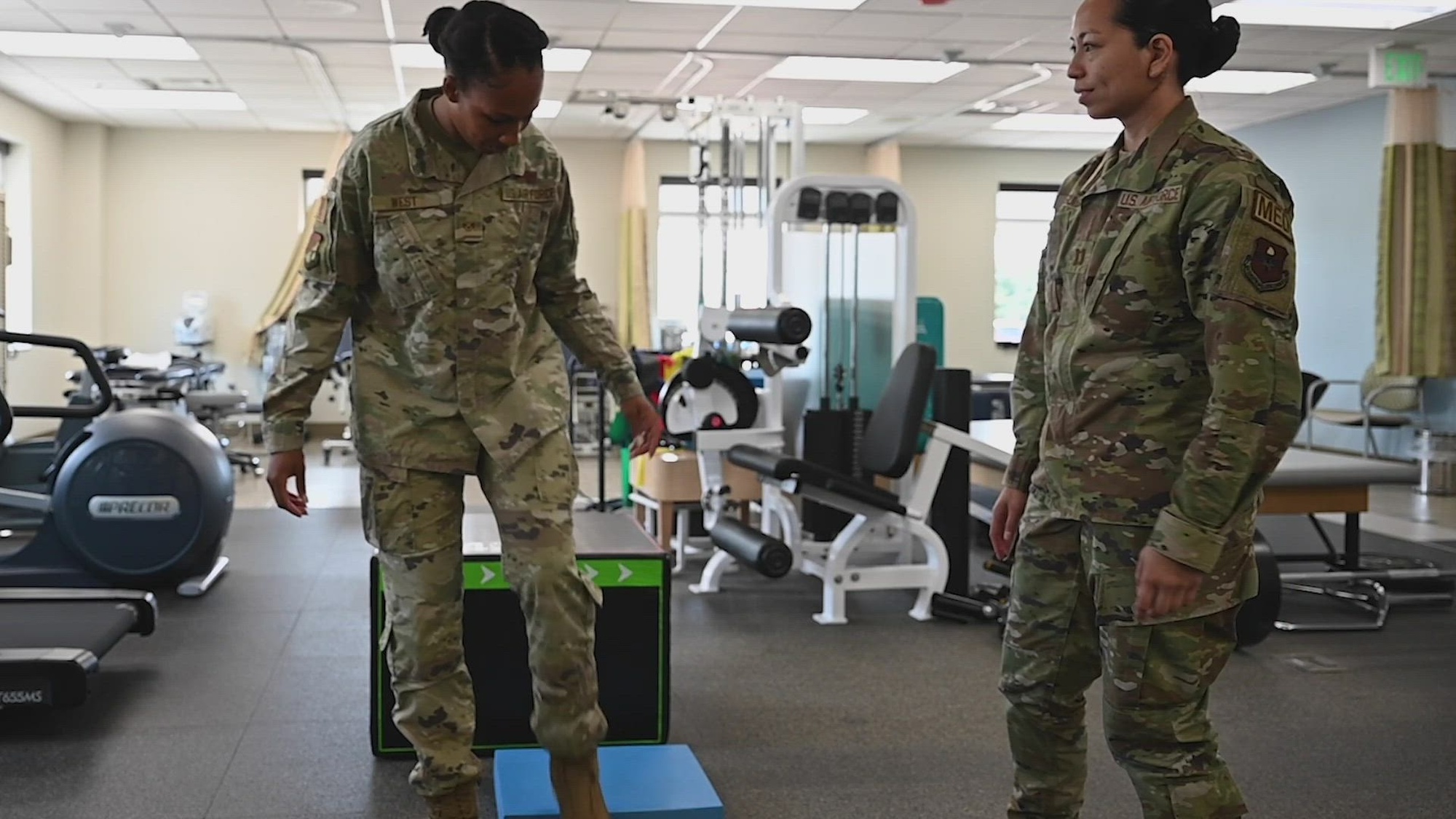 U.S. Air Force Capt. Unna Mangune, 49th Operational Medical Readiness Squadron officer in charge, describes the importance of the physical therapy clinic in injury recovery and prevention at Holloman Air Force Base, New Mexico, Sep. 9. 2022. Physical therapists are responsible for the rehabilitation and treatment of patients with injuries related to the musculoskeletal system, including pre- and post-injury prevention as well as muscle, tendon, and ligament surgeries and injuries. (U.S. Air Force video by Airman 1st Class Corinna Diaz)