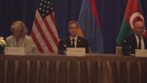 Secretary of State Antony J. Blinken's trilateral meeting with Armenian Foreign Minister Ararat Mirzoyan and Azerbaijani Foreign Minister Jeyhun Bayramov, in New York City, New York.