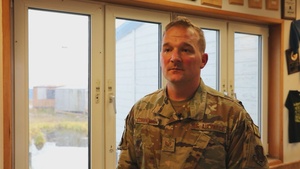 Alaska Air National Guard Staff Sgt. John Cunningham speaks on Operation Merbok Response in Newtok, Alaska