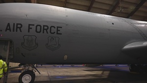 B-Roll How a KC-135 Stratotanker Gets Washed