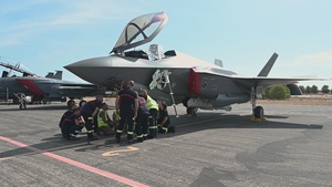 Spanish firefighters and Airmen train on F-35 B-Roll