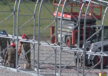 Iowa Airmen build huge fabric structure in preparation for Readiness Training project