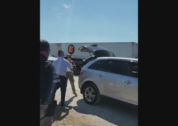 Gov. Ron DeSantis distributes water