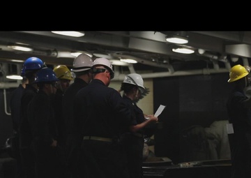 Abraham Lincoln drops anchor