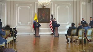 Secretary Blinken holds a joint press availability with Colombian President Gustavo Petro in Bogota, Colombia