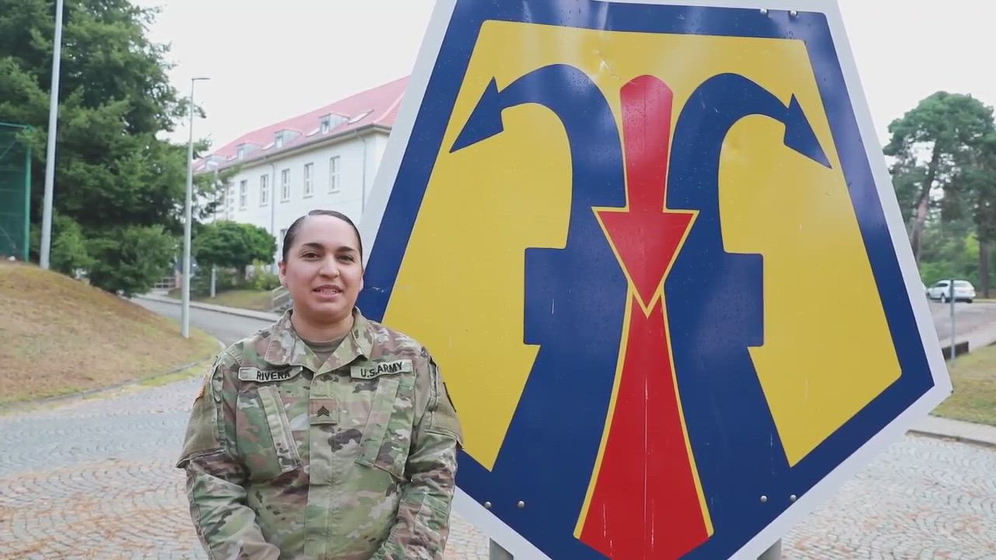 Sgt. Ali Rivera shares a message to the force, celebrating Hispanic Heritage Month at the 7th Mission Support Command, Kaiserslautern, Germany.