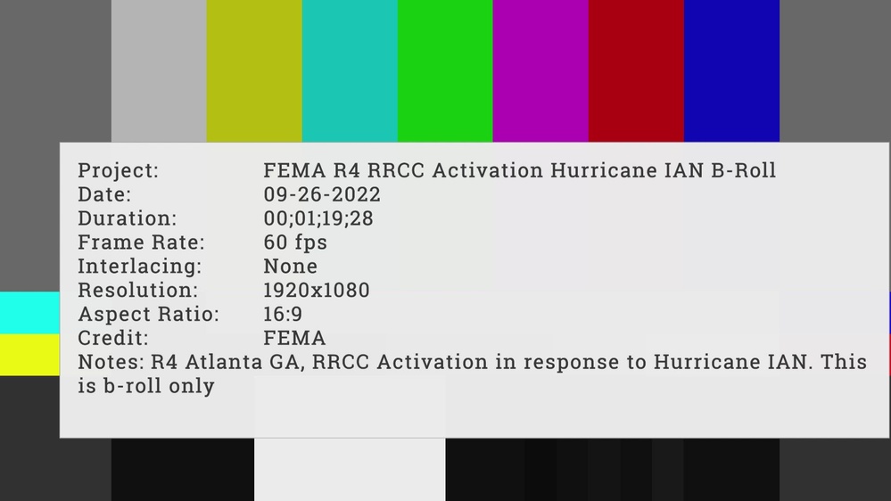 DVIDS - Video - FEMA Region 4 RRCC Hurricane Ian B-Roll