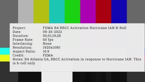 FEMA Region 4 RRCC Hurricane Ian B-Roll
