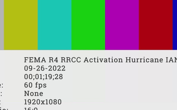 FEMA Region 4 RRCC Hurricane Ian B-Roll