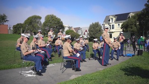 Marines assigned to the 1st Marine Division Band perform at Duboce Park as a part of San Francisco Fleet Week 2022, Oct. 8, 2022.