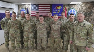 35th ID Soldiers Shout-Out the Kansas Jayhawks