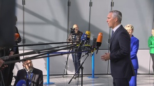 Doorstep statement by the NATO Secretary General at the meeting of NATO Ministers of Defence (B-ROLL) (12 Oct 2022)