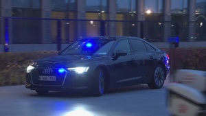 Belgian Minister of Defence arrives at NATO HQ for the meeting of NATO Ministers of Defence (13 Oct 2022)