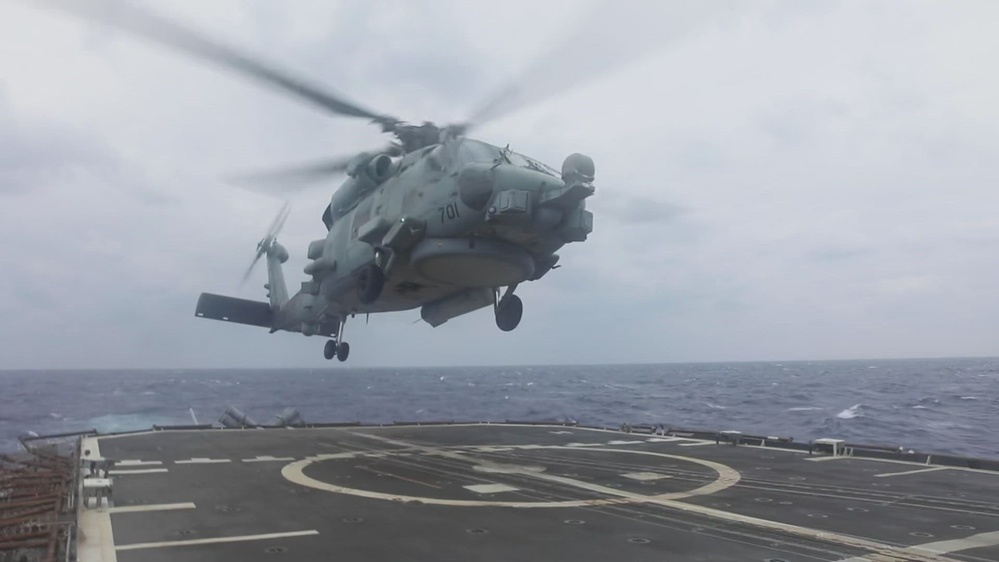 DVIDS - Video - MH-60R Helicopter Conducts Takeoff aboard USS ...