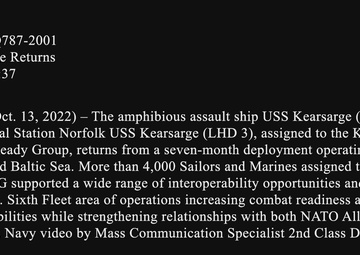 USS Kearsarge Returns Prime Cuts