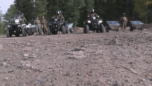 U.S. Marines participates in a Finnish ATV course