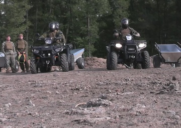U.S. Marines participates in a Finnish ATV course