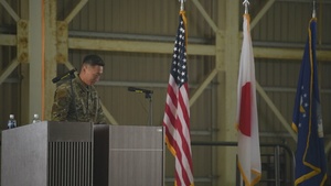 Col. Jun Oh delivers remarks at the 319th ERS Assumption of Command Ceremony
