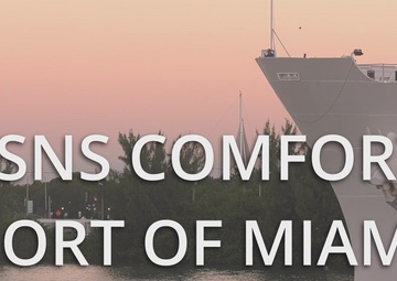 USNS Comfort arrives at the Port of Miami