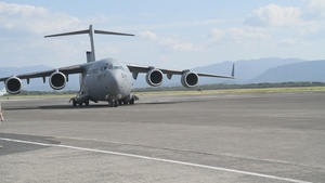 C-17 Globemaster delivers support equipment to JMSDF Kanoya Air BAse