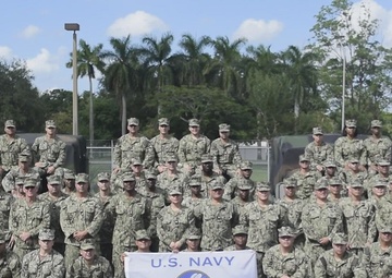 Naval Mobile Construction Battalion 14 SeaBees Say Go Navy, Beat Army
