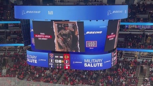 Army Reserve Soldier honored during Chicago Blackhawks Hispanic Heritage home game