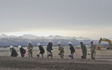 Air Force, Army Engineers breakground on runway extension project in Alaska
