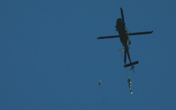 147th Aviation Regiment and 169th Air Support Operations Squadron UH-60 static line training b-roll package
