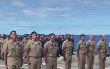 USS CHANCELLORSVILLE CONDUCTS CHIEF PINNING CEREMONY