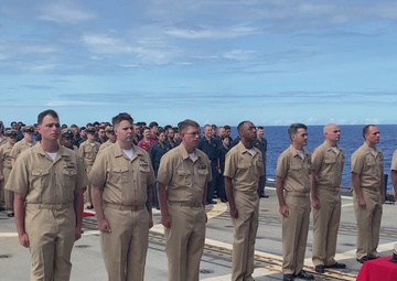 USS CHANCELLORSVILLE CONDUCTS CHIEF PINNING CEREMONY