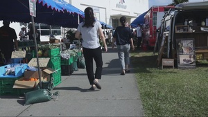 B-roll of Camp Hansen Farmers Market Grand Opening
