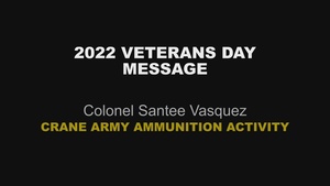 Crane Army Ammunition Activity Veterans Day message