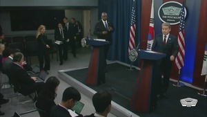 Austin Holds Press Briefing With South Korean Official 