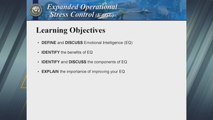 Navy Expanded Operational Stress Control: Module #5 (Emotional Intelligence)