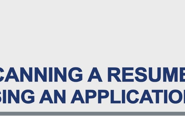 Scanning a Resume using an application
