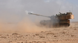 B-Roll of Idaho National Guard M109A6 Howitzer at exercise African Lion ‘22