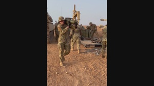 B-Roll of Idaho National Guard M109A6 Howitzer at exercise African Lion ‘22
