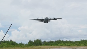 C-130J Hercules lands on Angaur Island