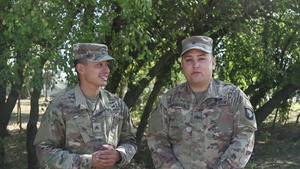 PFC Vargas and SGT Caceres give a shout out to the New England Patriots