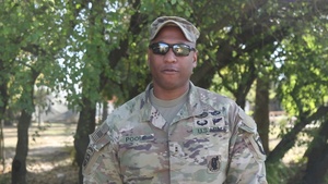 CW2 Poole gives a shout out to the Carolina Panthers