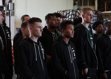 Abraham Lincoln welcomes Michigan State University men's basketball team for a tour