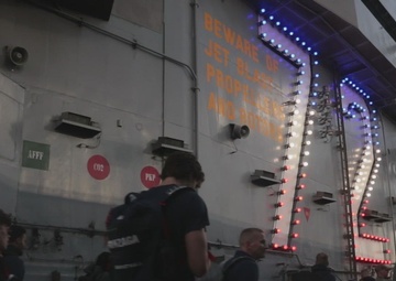 USS Abraham Lincoln welcomes Gonzaga University men's basketball team for a tour